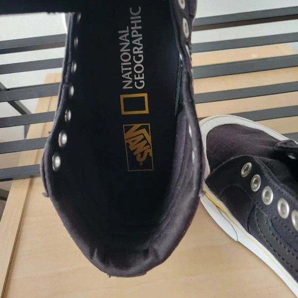 VANS National Geographic Sk8-Hi Reissue Black & Yellow Sneakers (Women Size: 5) - Picture 10 of 13